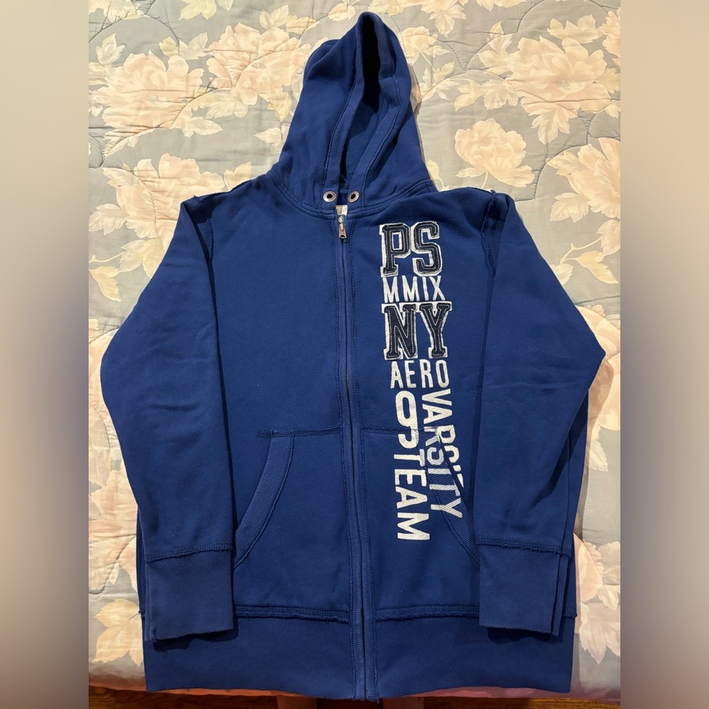 Boys PS from Aeropostale Blue Zip Up Hoodie - Size Large (12)